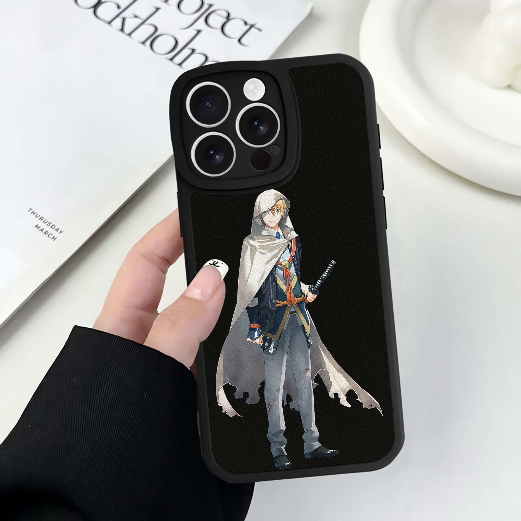 （画像用） 刀剣乱舞 Touken Ranbu 【iPhone 16シリーズ対応】シリコンスマホケース（レザー調） 材質：シリコン